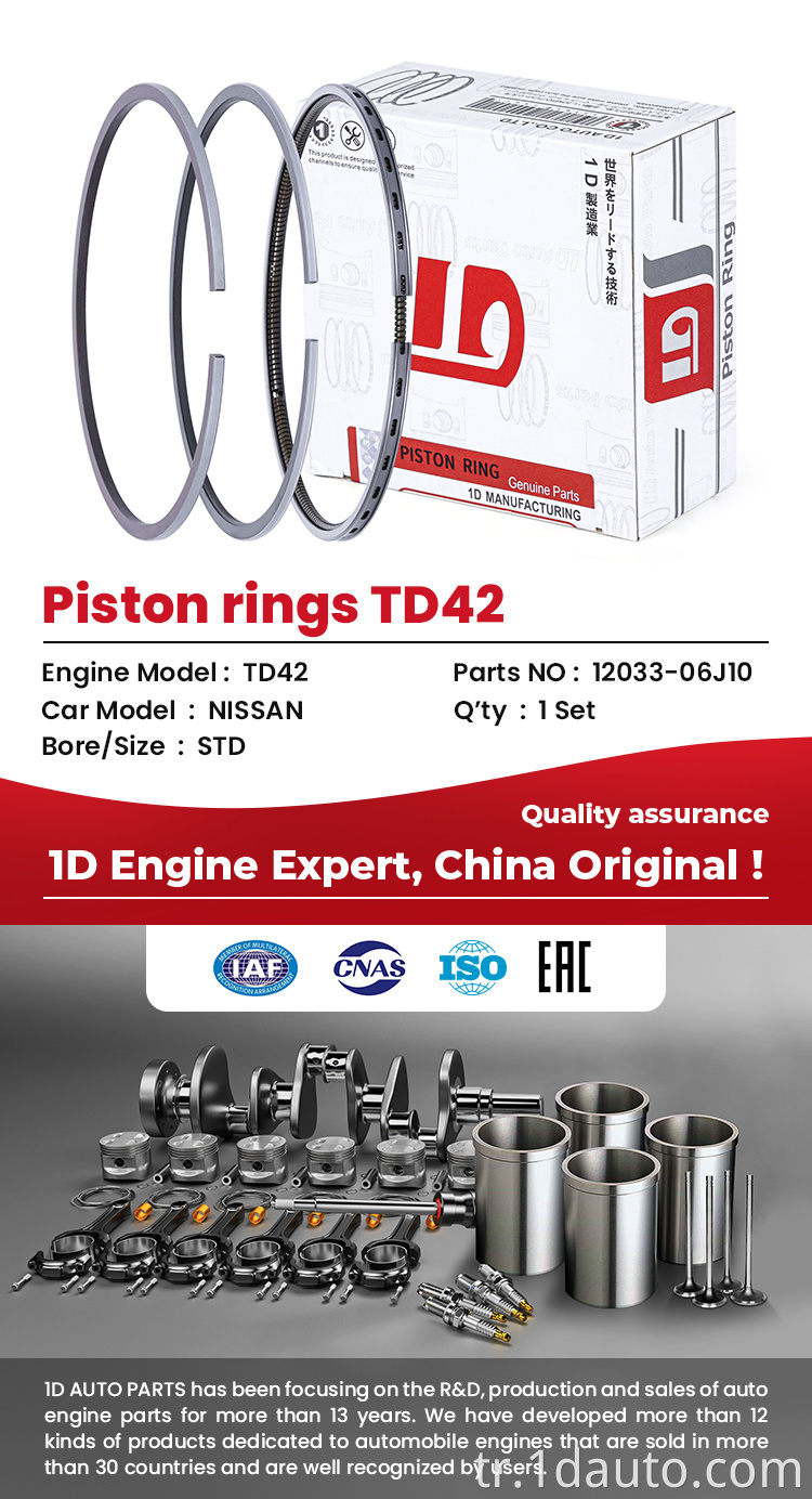 Nissan Motor TD42 için Motor Piston Halkası Engine Piston Ring for NISSAN Engine TD42